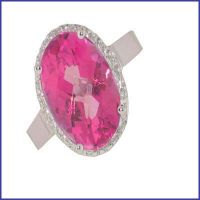 14k white ladies pink topaz diamond ring 14k white ladies pink topaz diamond ring
