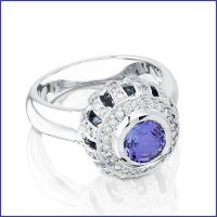 18k white gold ladies diamond ring with tanzanite 18k white gold ladies diamond ring with tanzanite